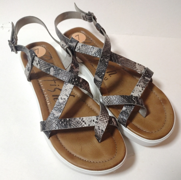 Blowfish Snakeskin Women's Strappy Platform Toe Sandals Size 7 - Picture 2 of 7